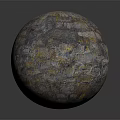Textured Multicolored Stone Decorative Sphere With Artistic Patterns On Dark Background Surface 3d model