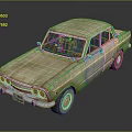 Rusty Vintage Classic Car With Old Exterior And Retro Design Details