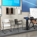 Conference Chair Lecture Platform Video Conference Card System 3d model