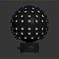Black Circular Stage Lighting Equipment With Multiple LED Bulbs And Green Lights