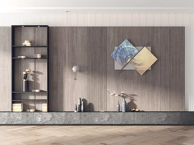 Modern TV background wall video wall 3d model