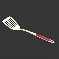 Stainless Steel Slotted Spatula With Red Handle For Kitchen Cooking Utensil