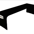 Modern Black Ottoman Footstool with Sleek Curved Design for Home Living Room
