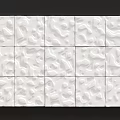 White Textured Tile Background Wall with Neatly Arranged Wavy Decorative Pattern 3d model