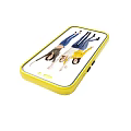Yellow Border Phone Case With Three Women Raising Hands In Jeans