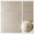 Beige Wall Tile Interior Design With Smooth Surface And Round Decorative Ball 3d model
