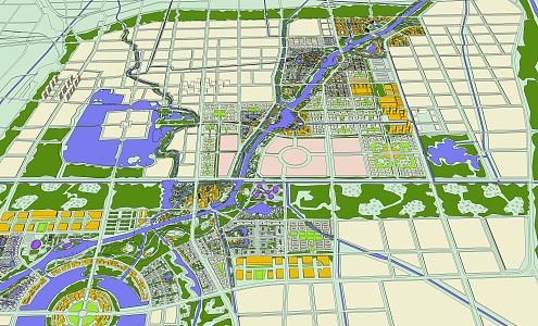 Modern Aerial View Planning 3d model