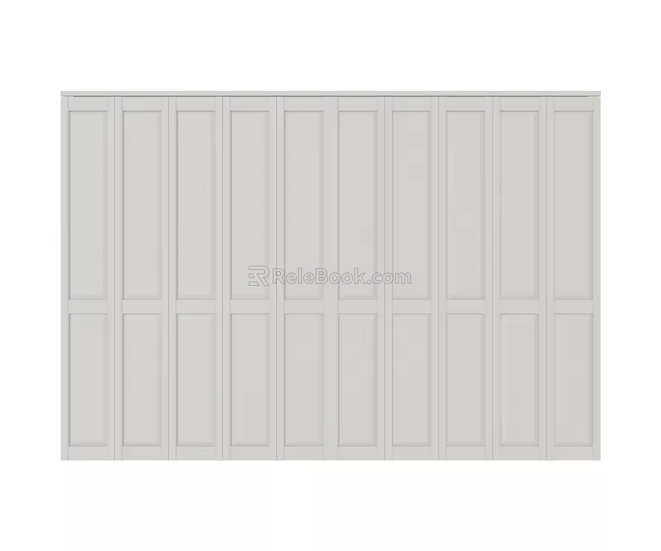 European-style solid wood folding core board partition door 3d model