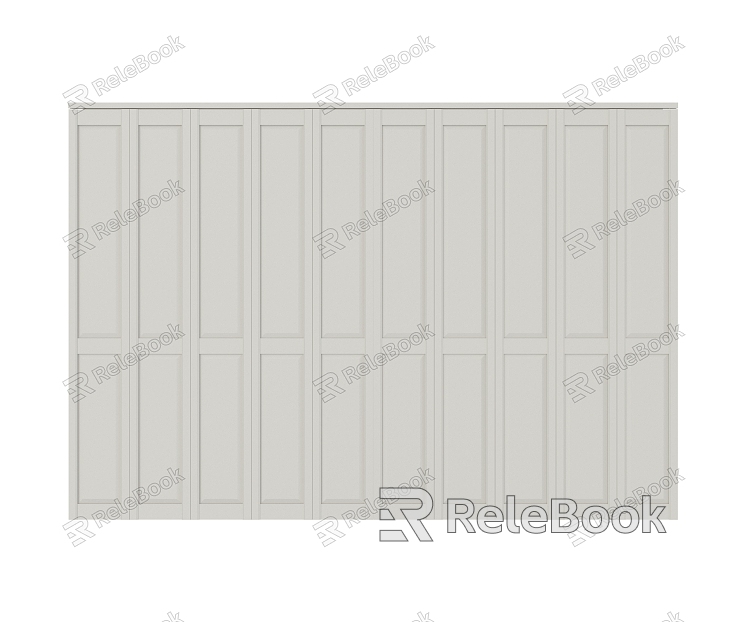 European-style solid wood folding core board partition door model