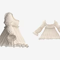 Elegant White Vintage Dress With Long Sleeves Square Neckline And Lace Trim Details