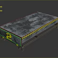 Industrial Metal Platform Furniture with Diamond Pattern Surface Yellow Black Stripe Edges and Number 2