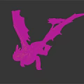 Purple Dragon Mythical Creature Character With Yellow Eyes And Spread Wings