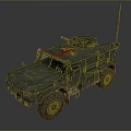 Green Military Tank With Antenna Turret Worn Exterior And Large Wheels