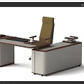 Modern Office Desk Design With Executive Chair Storage Drawers And Work Surface 3d model