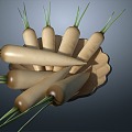 radish white radish vegetable 3d model