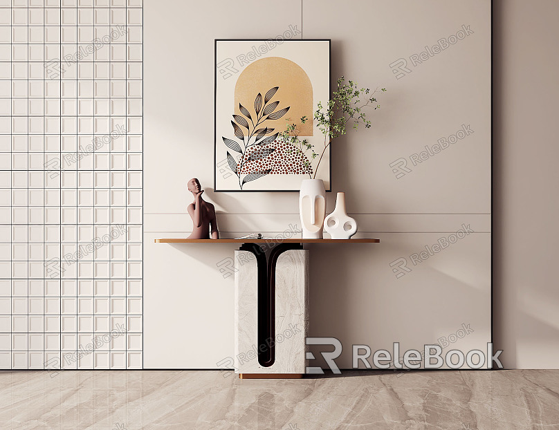 Modern End View Table Entrance Cabinet model