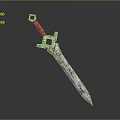 Decorative Medieval Sword With Silver Blade Brown Handle And Ornate Metal Guard