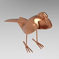 Modern Copper Bird Shaped Decorative Ornament Set For Home Decor 3d model