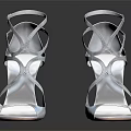 Elegant Strappy High Heels With Transparent Material Open Toe And Stiletto Heel