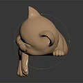 Golden Kitten Sculpture with Closed Eyes Standing on Black Surface and Reflection