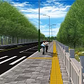 Well Designed Road Infrastructure With Crosswalk Directional Arrows Street Lamps And Guardrails