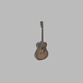 Vintage Handcrafted Acoustic Guitar With Solid Wood Body And Natural Finish For Musicians