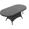 Oval Wicker Coffee Table With Lower Shelf And Multiple Color Options 3d model