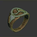 Unique Wooden Metal Ring With Artistic Decorative Design For Daily Use