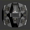 Sci Fi Spaceship With Metallic Structure And Futuristic Detailed Exterior Design
