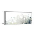 Abstract Blue White Ink Painting Wall Art Hanging on Textured Gray Wall
