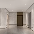 Modern Elevator Hallway Interior With Marble Walls Polished Floor And Lighting 3d model