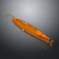 Handcrafted Vintage Wooden Boat Model With Detailed Deck And Railings