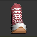 High Top Pink Shoes with White Laces Platform Sole and Orange Star Logo