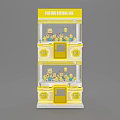 Double Layer Yellow Arcade Claw Machine Coin Operated With Stuffed Toys
