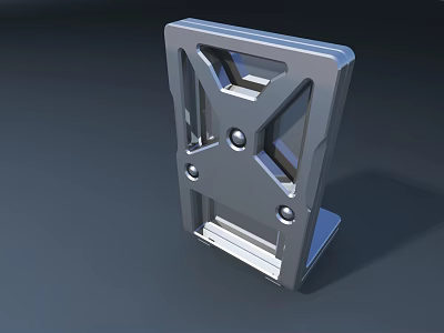 Industrial Equipment Metal Bracket With Structural Frame And Bolt Connections 3d model