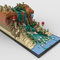 Lego Falls Valley Creek Sea House Toy 3d model