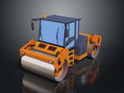 Asphalt paver road roller asphalt paver road car asphalt car 3d model