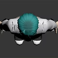 Game Movie Character With Green Hair White Shirt Purple Striped Tie Gray Pants White Sneakers