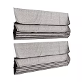 Gray Linen Roman Shades With Pleated Design For Home Window Treatment