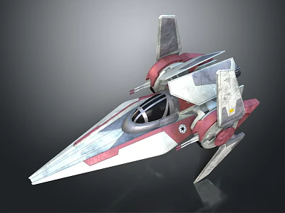 Cosmic Advanced Spacecraft Design Featuring Sharp Nose Cockpit And Futuristic Interstellar Wings 3d model
