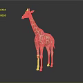 Realistic 3D Rendered Giraffe With Brown White Spots Standing On Dark Background