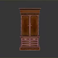 Elegant Traditional Wooden Cabinet Featuring Carved Details Double Doors and Bottom Drawers