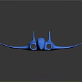 Blue Abstract Sculpture With Pointed Streamlined Structure On Dark Reflective Surface