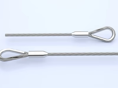 Stainless Steel Wire Ropes With Loop Ends And Metal Ferrules For Lifting Applications 3d model