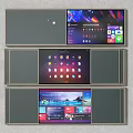 Three Electronic Device Screens Showing Various Interfaces With App Icons And Designs 3d model