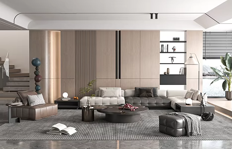 modern living room home living room 3d model
