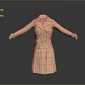 Beige Double Breasted Trench Coat With Belted Waist And Lapel Collar Design
