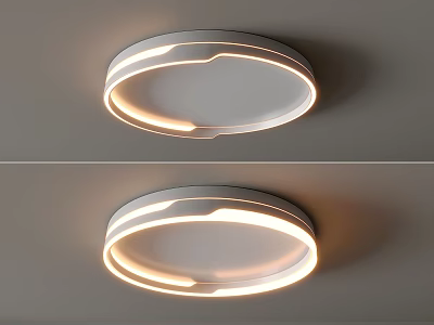 Modern Round Ceiling Light With Sleek White Design And Soft LED Lighting 3d model