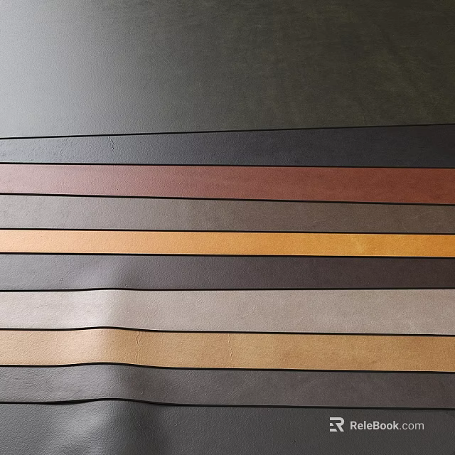 High Quality Two Seater Sofa With Multiple Colored Leather Upholstery Strips 3d model