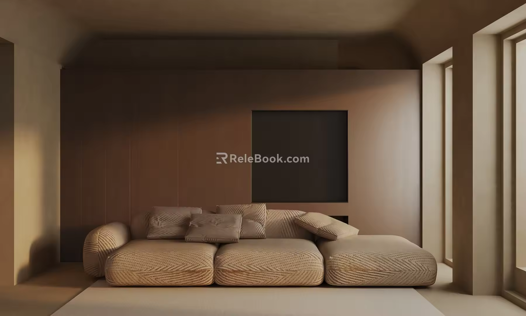 Three-seat sofa 3d model